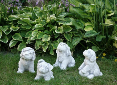 Garten Weiß Dekoration Hund Terrasse Stein Figur Figuren Dekorative Statue